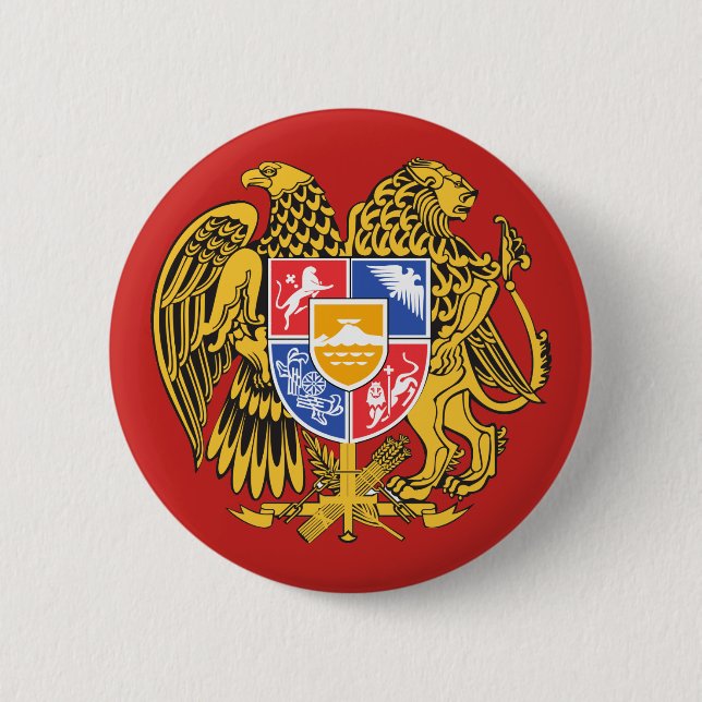 Badge Rond 5 Cm emblème de l'arménie (Devant)