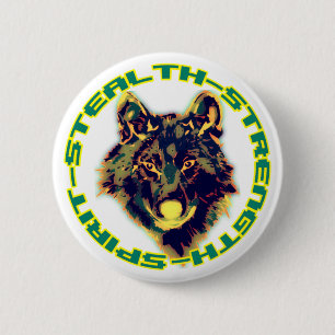 Badge Rond 5 Cm emblème de loup