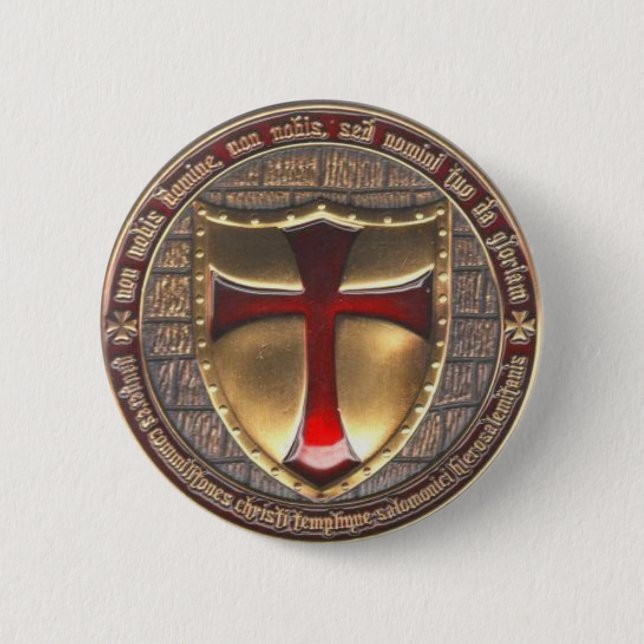 BADGE ROND 5 CM EMBLÈME DE TEMPLAR (Devant)