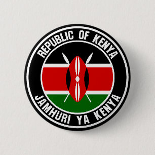 Badge Rond 5 Cm Emblème du cycle du Kenya