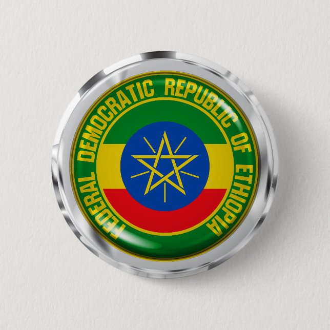 Badge Rond 5 Cm Emblème du cycle éthiopien (Devant)