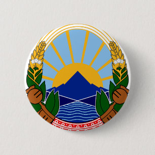 Badge Rond 5 Cm emblème du nord de la Macédoine