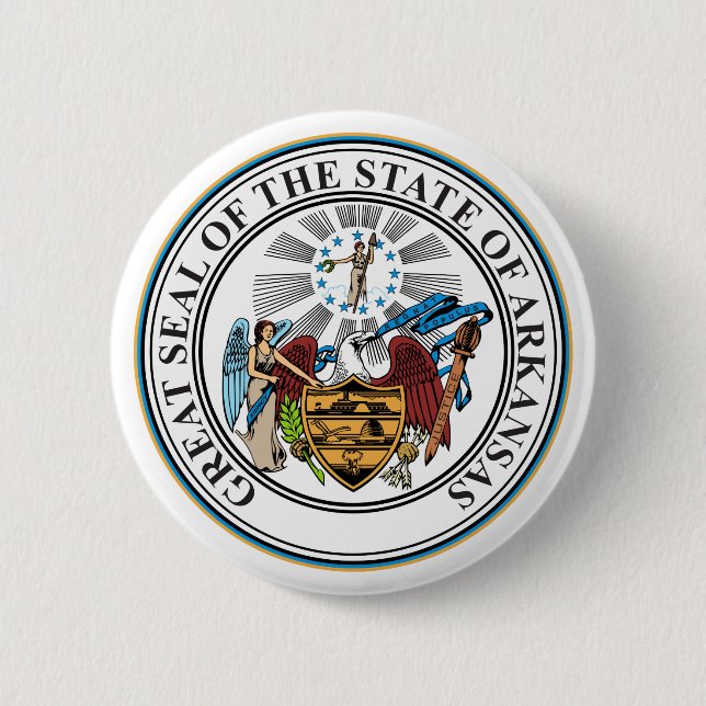 Badge Rond 5 Cm Emblème du sceau d'État de l'Arkansas (Devant)