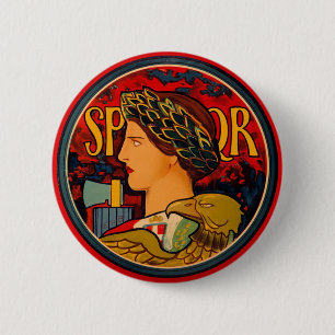 Badge Rond 5 Cm Emblème italien SPQR