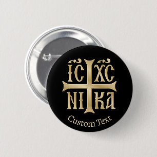 Badge Rond 5 Cm Emblème Jésus-Christ vainqueur