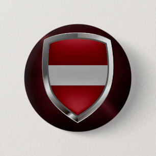 Badge Rond 5 Cm Emblème métallique de Lettonie