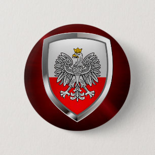Badge Rond 5 Cm Emblème métallique de Pologne