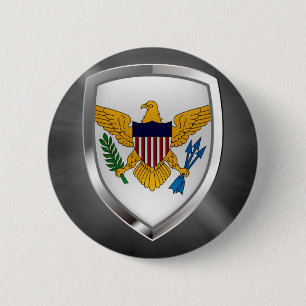 Badge Rond 5 Cm Emblème métallique des îles Vierges américaines
