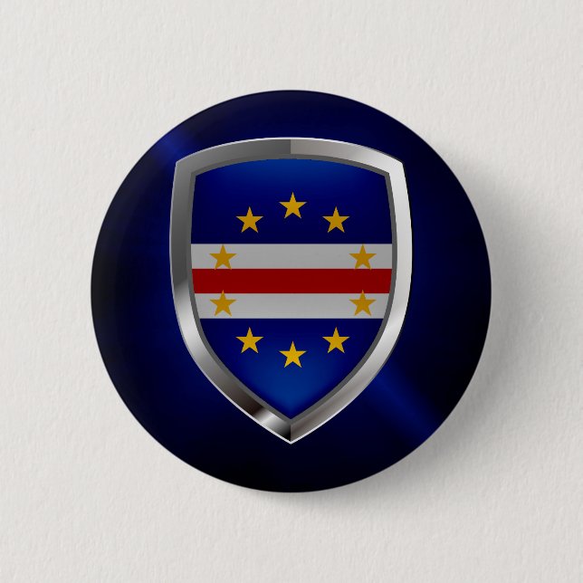 Badge Rond 5 Cm Emblème métallique du Cap-Vert (Devant)