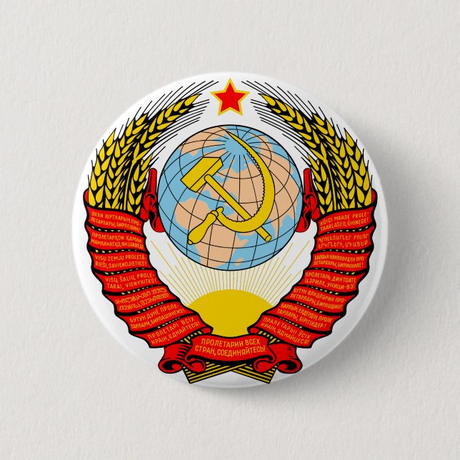 Badge Rond 5 Cm Emblème national d'Union Soviétique (Devant)
