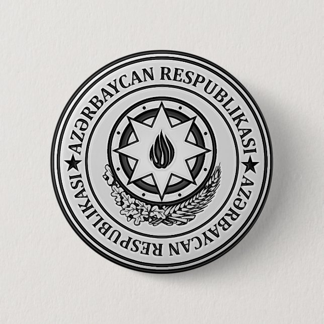 Badge Rond 5 Cm Emblème rond de l'Azerbaïdjan (Devant)