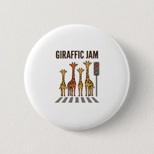 Badge Rond 5 Cm Embouteillage giraffic Drôle de girafe traversant