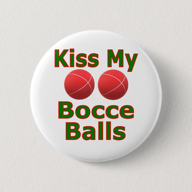 Badge Rond 5 Cm Embrasse mes boules de bocce (Devant)