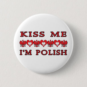 Badge Rond 5 Cm Embrasse-moi Je suis Polonais