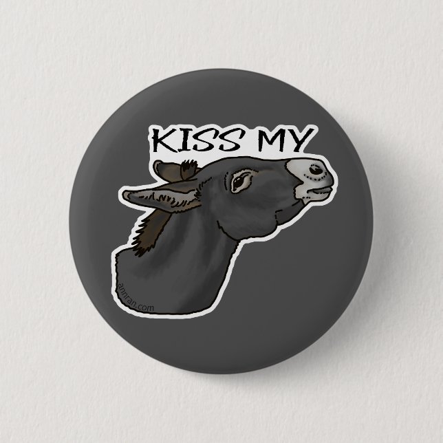 Badge Rond 5 Cm Embrasse Mon... Burro (Devant)