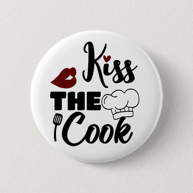Badge Rond 5 Cm embrasser le cuisinier (Devant)