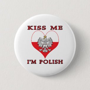 Badge Rond 5 Cm Embrassez-moi que je suis polonais