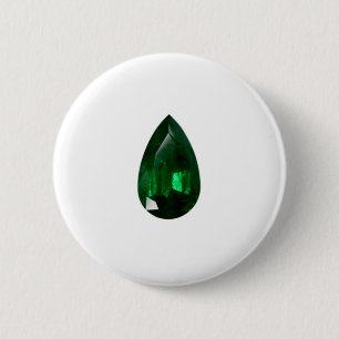 Badge Rond 5 Cm Émeraude en forme de poire