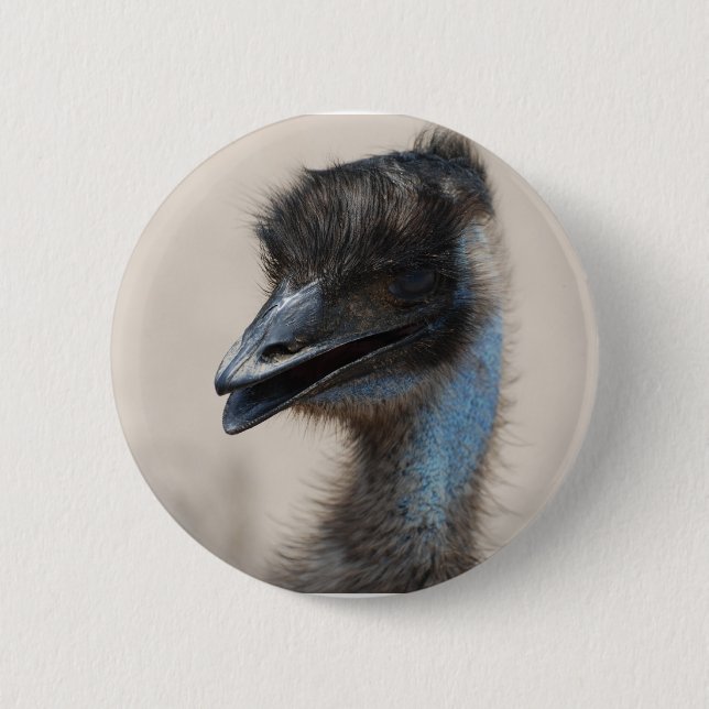 Badge Rond 5 Cm Émeu bleu (Devant)