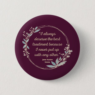 Badge Rond 5 Cm Emma By Jane Austen Citation II - Style mignon