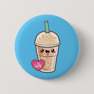 Badge Rond 5 Cm Emoji a glacé Latte
