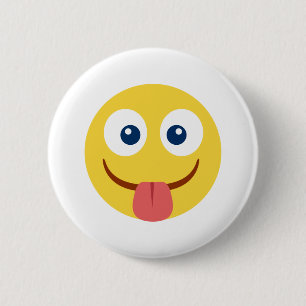 Badge Rond 5 Cm Emoji de langue coincée