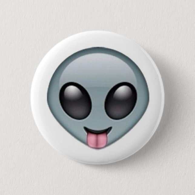 Badge Rond 5 Cm Emoji étranger idiot (Devant)