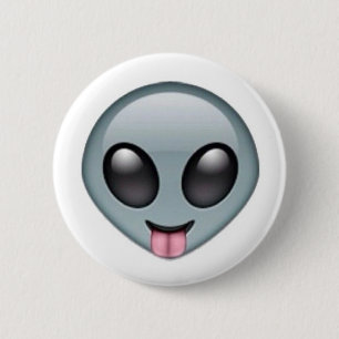 Badge Rond 5 Cm Emoji étranger idiot