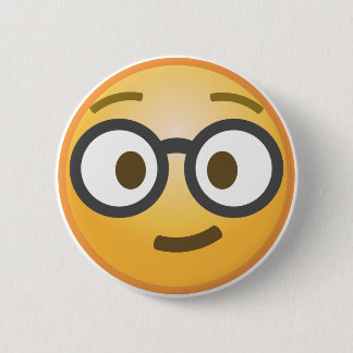 Badge Rond 5 Cm Emoji nerd