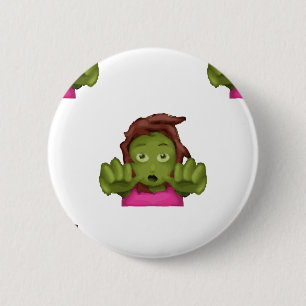 Badge Rond 5 Cm emoji zombie femme