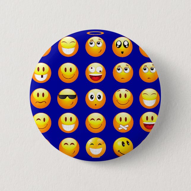Badge Rond 5 Cm emojis bleu foncé (Devant)