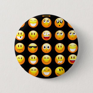 Badge Rond 5 Cm emojis noir