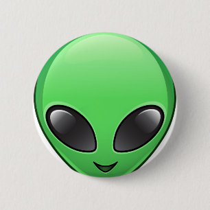 Badge Rond 5 Cm émoticône alien