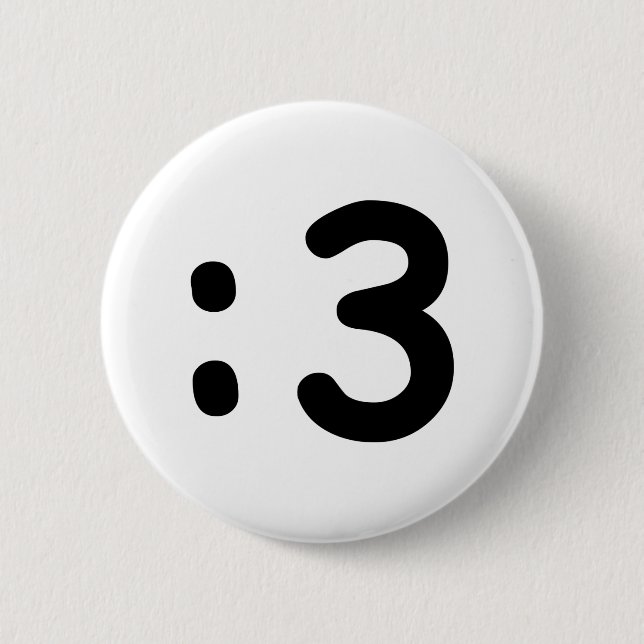 Badge Rond 5 Cm Émoticône face chat : 3 (Devant)