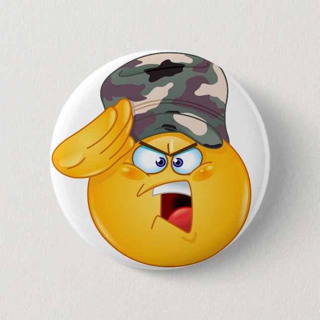 Badge Rond 5 Cm émoticône militaire (Devant)