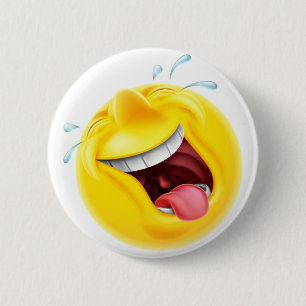 Badge Rond 5 Cm Émoticône riante d'Emoji