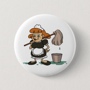 Badge Rond 5 Cm Employé de ménage