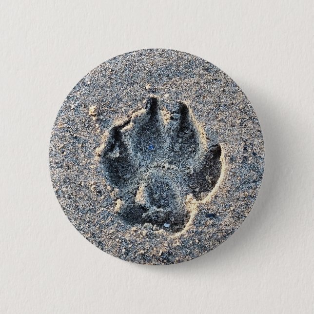 BADGE ROND 5 CM EMPREINTE DANS LE SABLE (Devant)