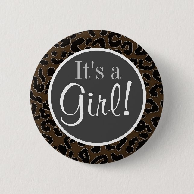 Badge Rond 5 Cm Empreinte de léopard Brown foncé (Devant)