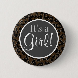 Badge Rond 5 Cm Empreinte de léopard Brown foncé