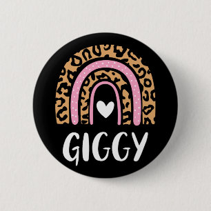 Badge Rond 5 Cm Empreinte de léopard Rainbow Cute Mères Day Funny