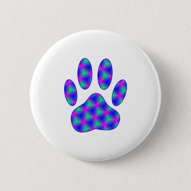 Badge Rond 5 Cm Empreinte de patte cosmique (Devant)