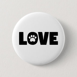 Badge Rond 5 Cm Empreinte de patte d'amour