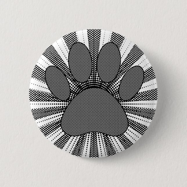 Badge Rond 5 Cm Empreinte de patte de chien style manga (Devant)