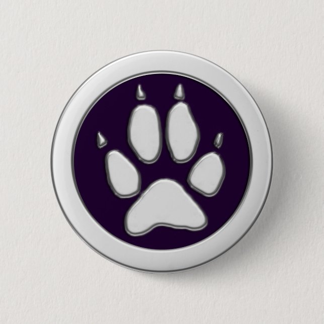 BADGE ROND 5 CM EMPREINTE DE PATTE DE COYOTE (Devant)