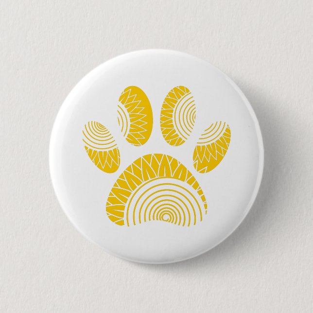 Badge Rond 5 Cm Empreinte de patte de tourterelle jaune (Devant)