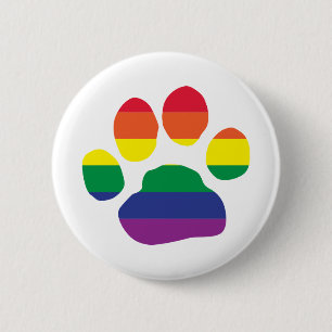 Badge Rond 5 Cm Empreinte de patte gay pride