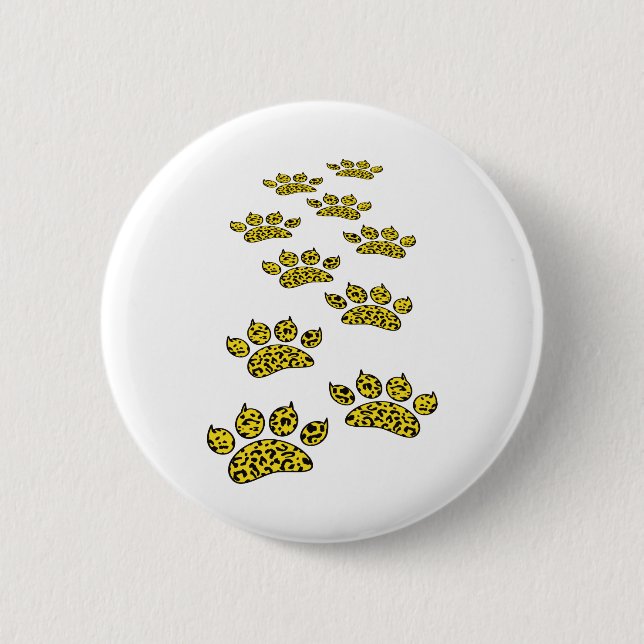 Badge Rond 5 Cm Empreinte de patte léopard (Devant)