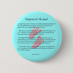 Badge Rond 5 Cm Empreintes de pas dans le sable