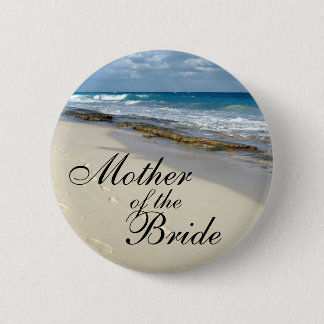 Badge Rond 5 Cm empreintes de pas dans les boutons de sable